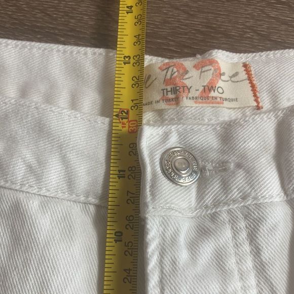 NWT Free People x We The Free Maggie Mid Rise Straight Optic White 32 - Picture 10 of 15